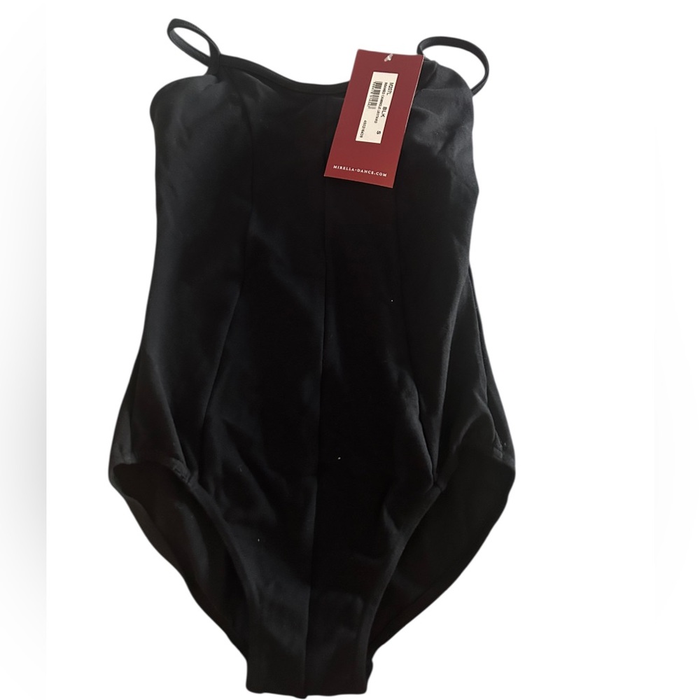•NWT Girls Mirella Seamed Camisole Leotard Black Small M207L Ballet Dance